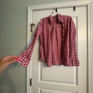 Draper James Red Gingham Blouse